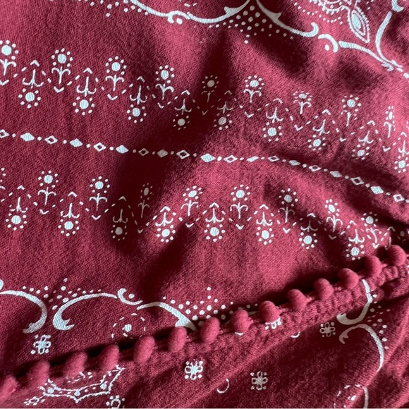 Madewell Oahu cover up Shorts Vintage Bandana Print Cotton with small pom pom - Picture 3 of 4